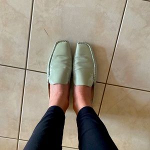 Tod’s light blue loafers